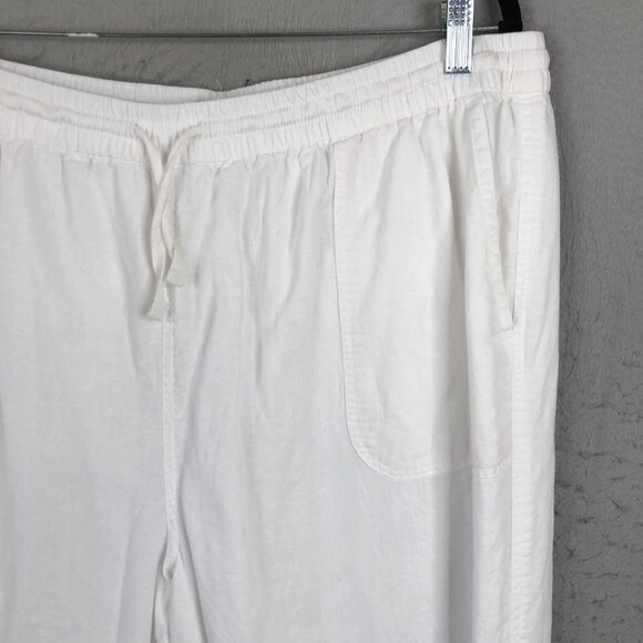 Kim Rogers Pants Womens Extra Large White Linen Blend Lagenlook Boho Beach - Picture 15 of 16